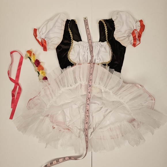 Art Stone white brown red tulle skirt bodysuit ballet dance costume size MC - Picture 4 of 5